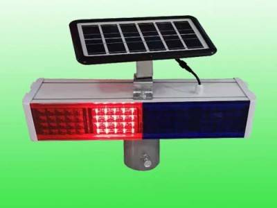 铝壳太阳能警示灯 双面红蓝警示灯包邮图2