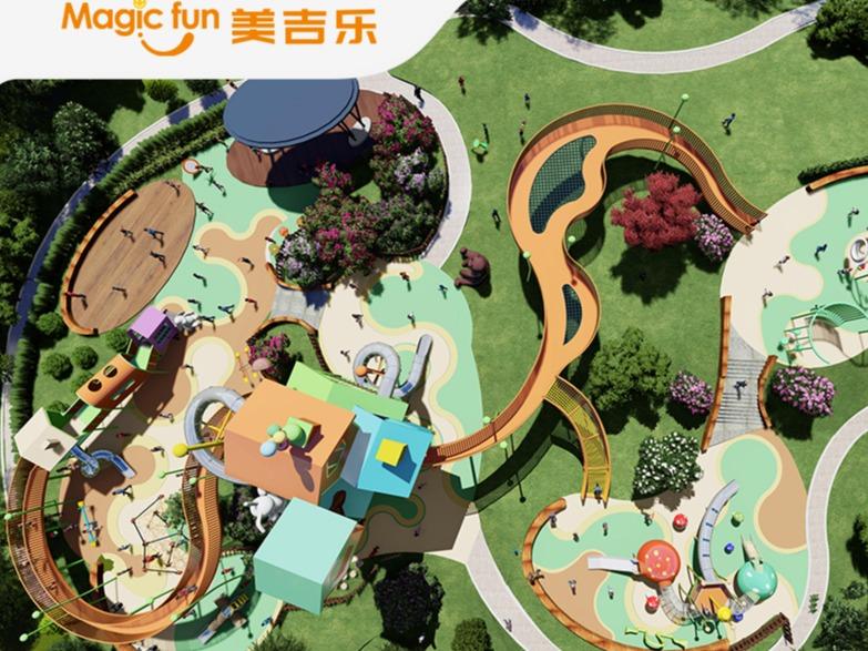 户外儿童游乐设施无动力游乐设备不锈钢滑梯项目美吉乐