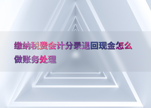 收到税费返还怎么做分录