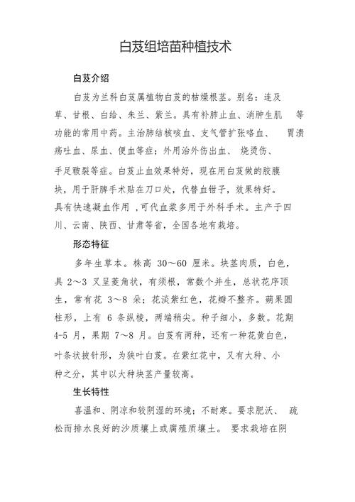 白芨种植技术和栽培