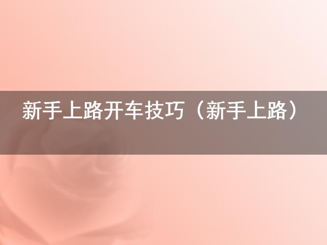 学开车起步的步骤