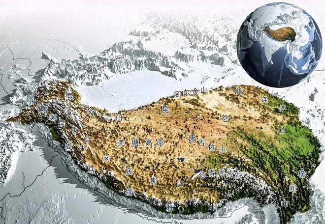 Characteristics of the topography of the tibetan plateau