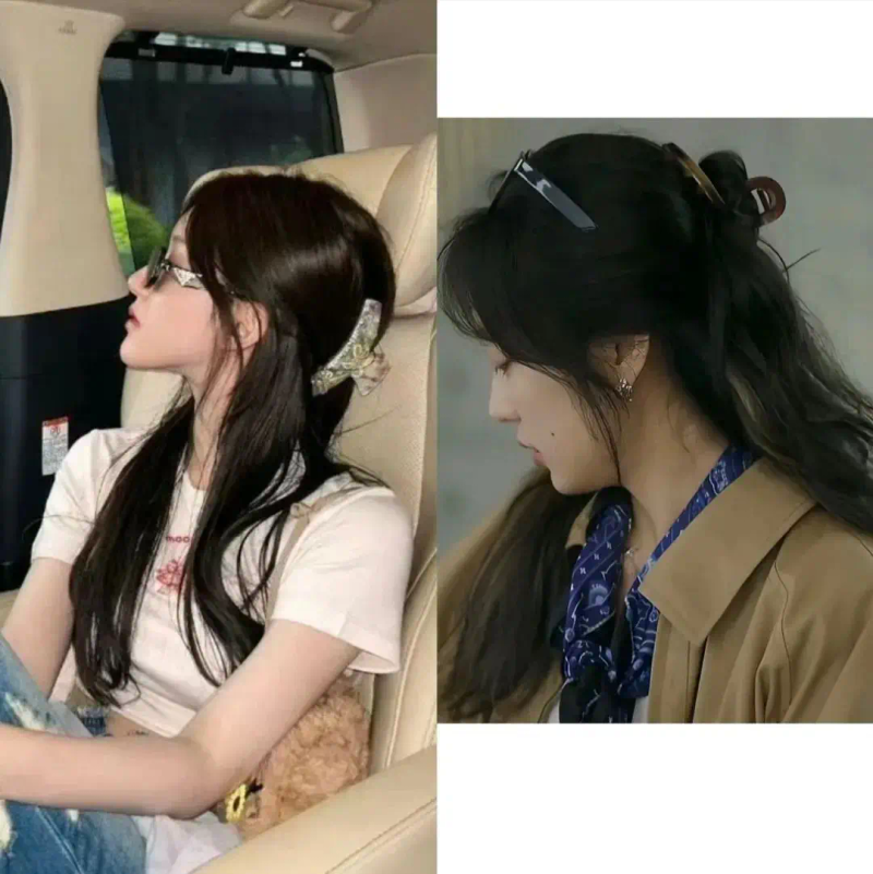 扎半丸子头的步骤图片