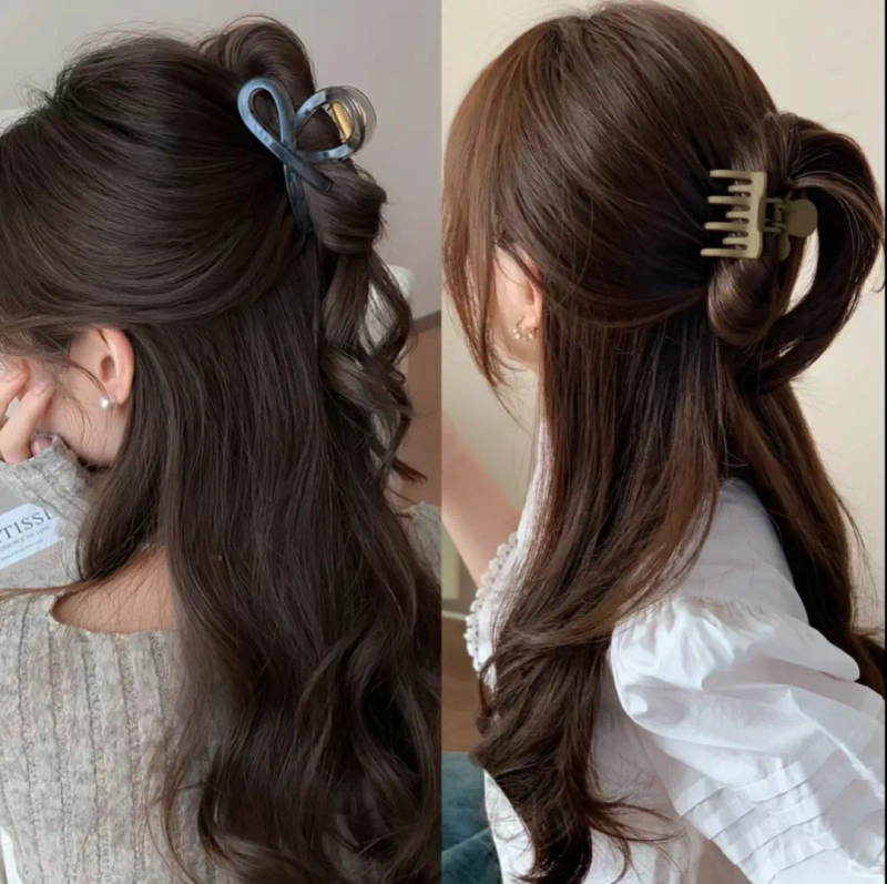 扎半丸子头的步骤图片