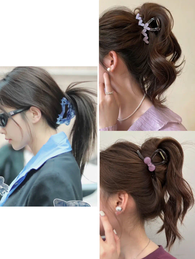 扎半丸子头的步骤图片