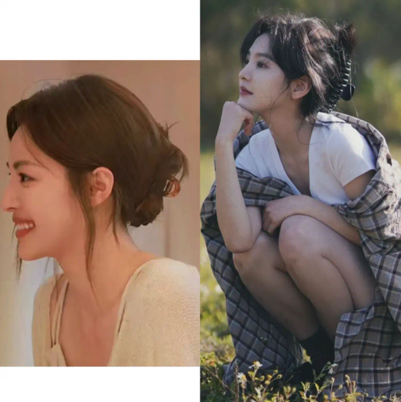 扎半丸子头的步骤图片