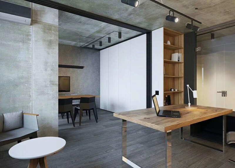 Retro-industrial-style renovation features
