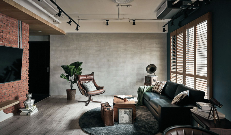 Retro-industrial-style renovation features