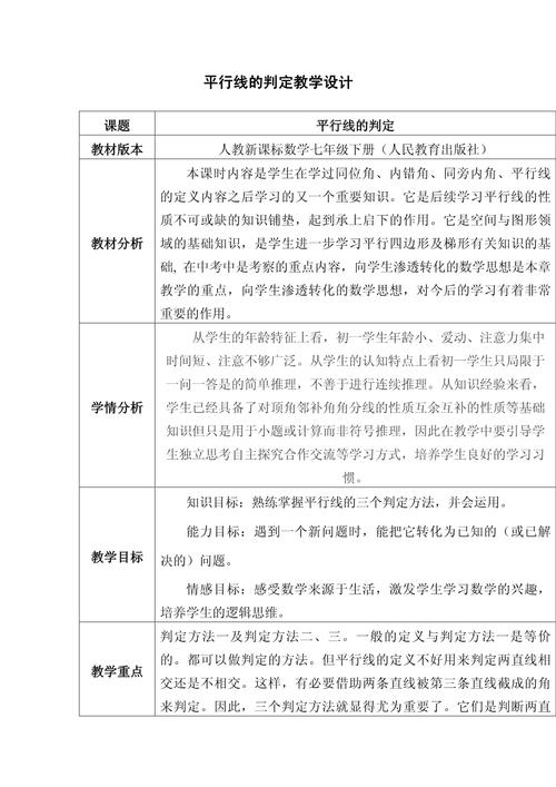 平行线判定方法