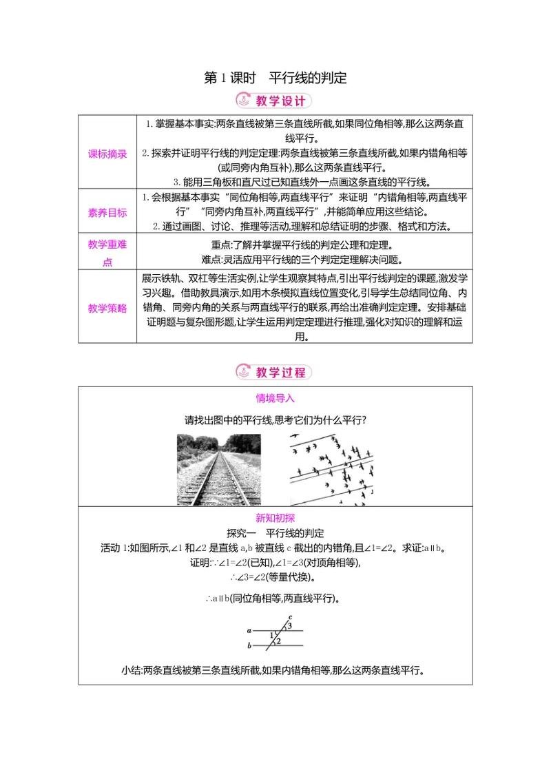 Parallel line determination method