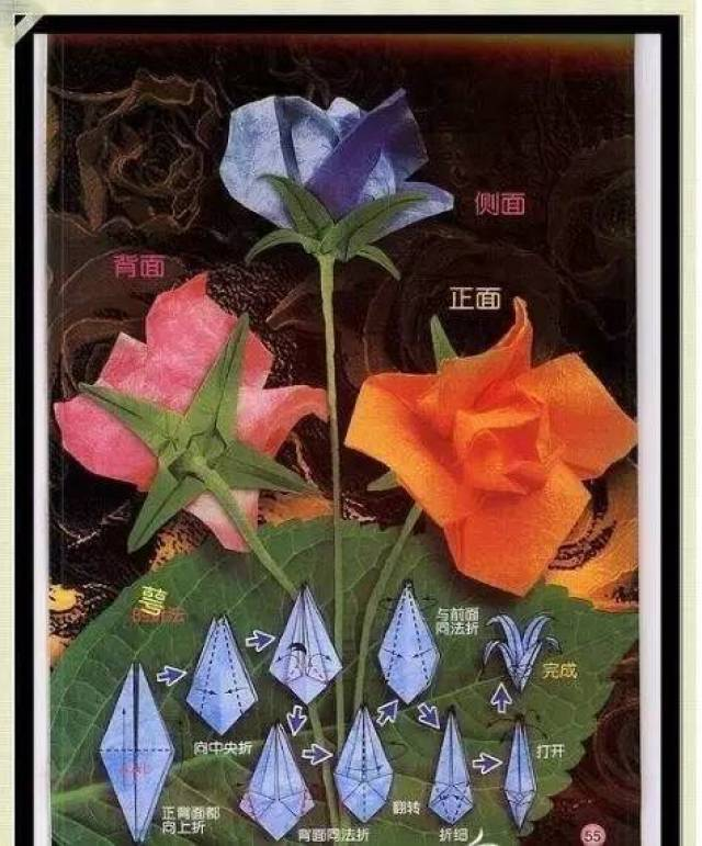 玫瑰花的折纸方法
