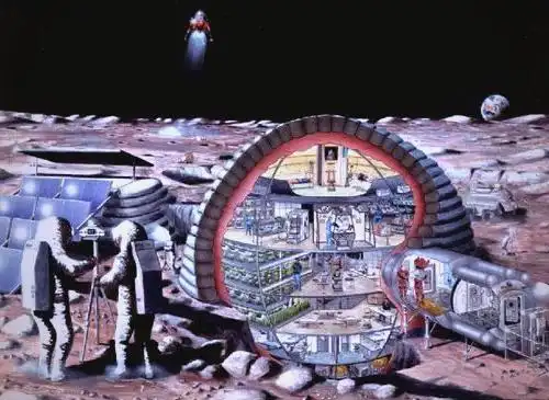 Picture of the moon growing vegetables