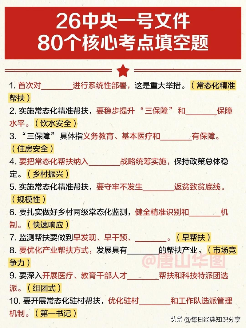 公务员时政常识