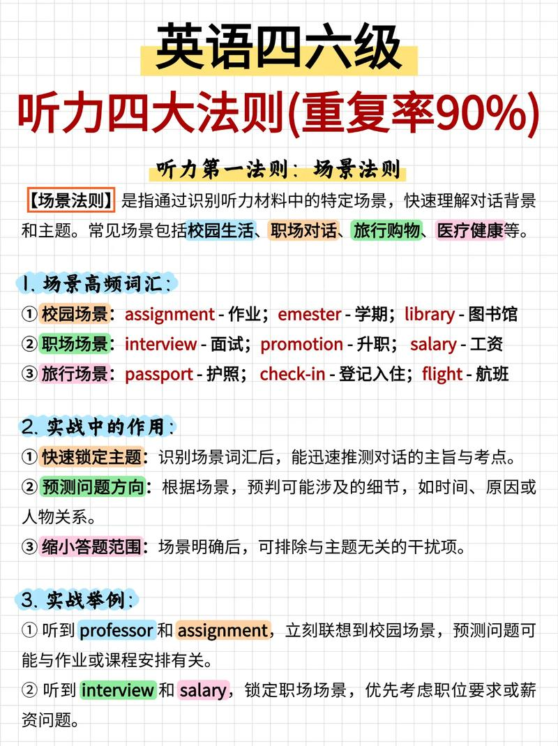 大学英语四级听力技巧规律
