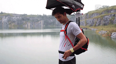 A diagram of the principle of automatic umbrella work