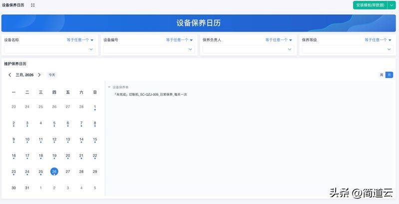 Equipment maintenance standards