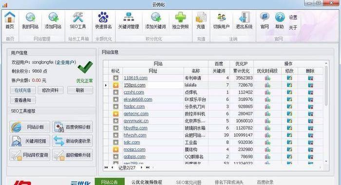 Stationmaster tool, website ranking