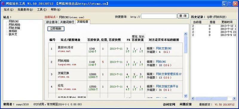Stationmaster tool, website ranking