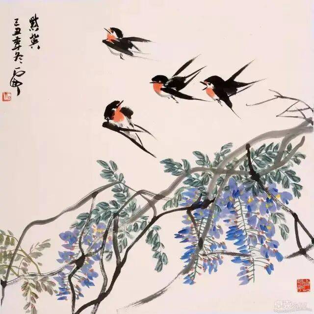 国画麻雀的画法步骤