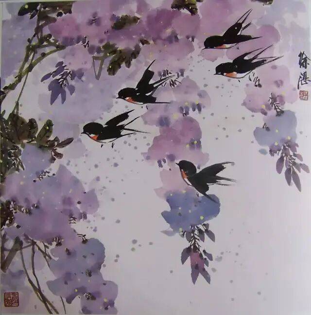 国画麻雀的画法步骤