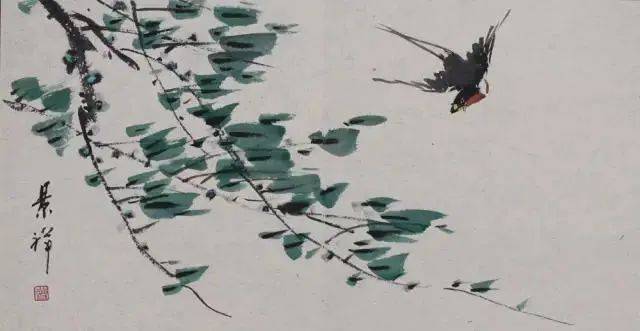 国画麻雀的画法步骤