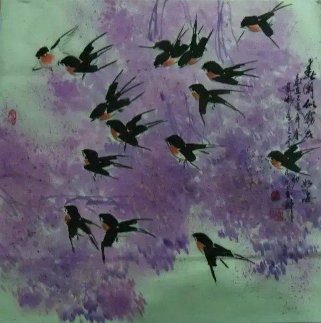 国画麻雀的画法步骤