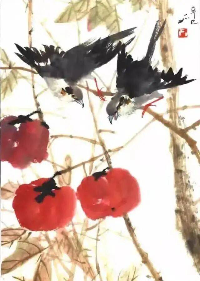 国画麻雀的画法步骤