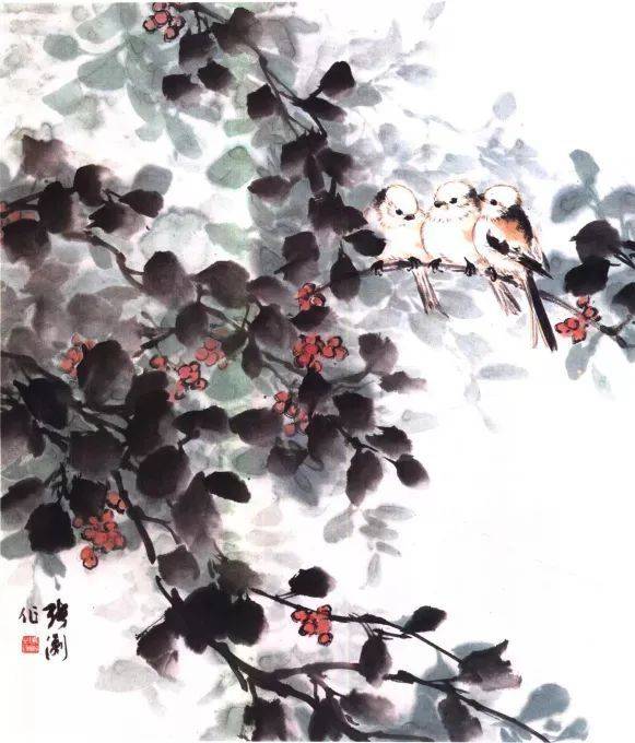 国画麻雀的画法步骤