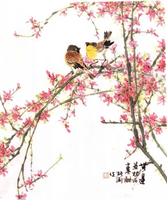 国画麻雀的画法步骤