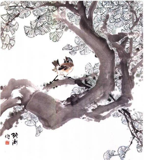 国画麻雀的画法步骤