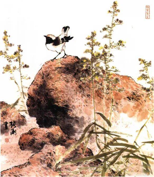 国画麻雀的画法步骤