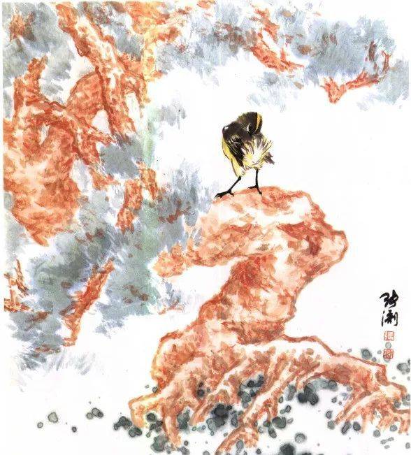 国画麻雀的画法步骤