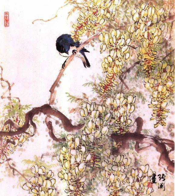 国画麻雀的画法步骤