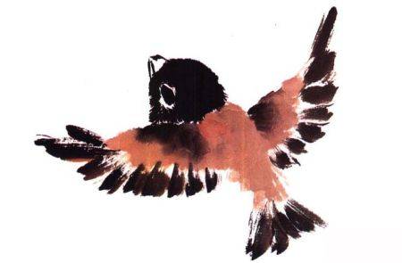 国画麻雀的画法步骤