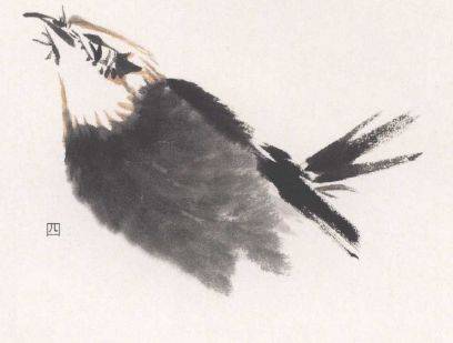 国画麻雀的画法步骤