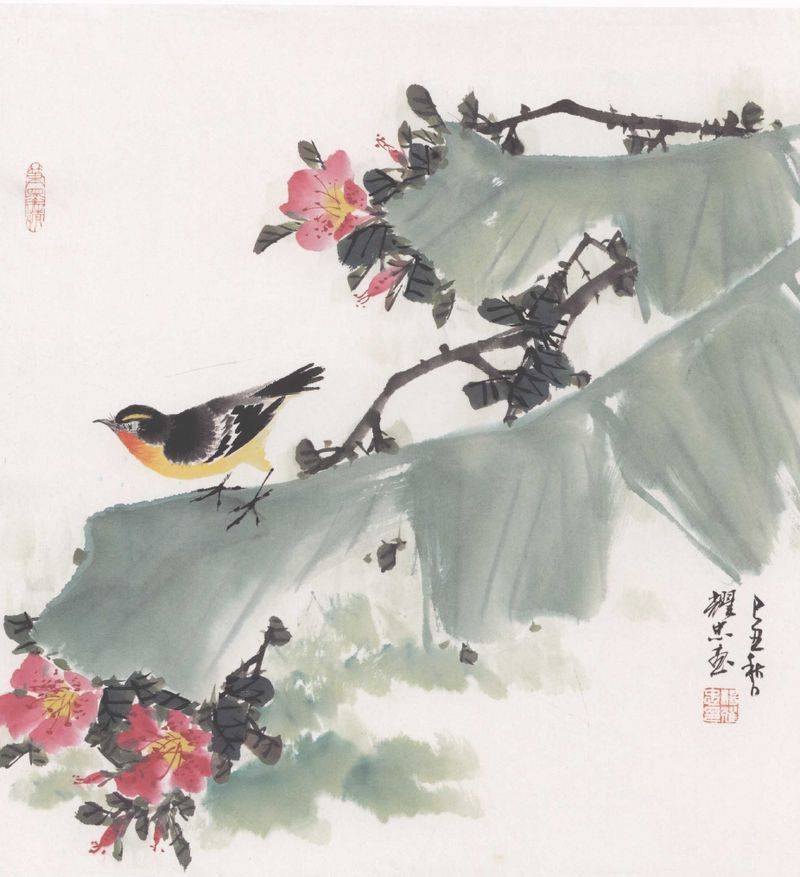 国画麻雀的画法步骤