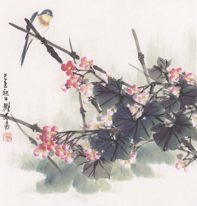 国画麻雀的画法步骤