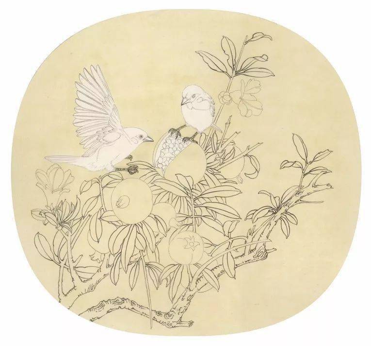 State painting of sparrows