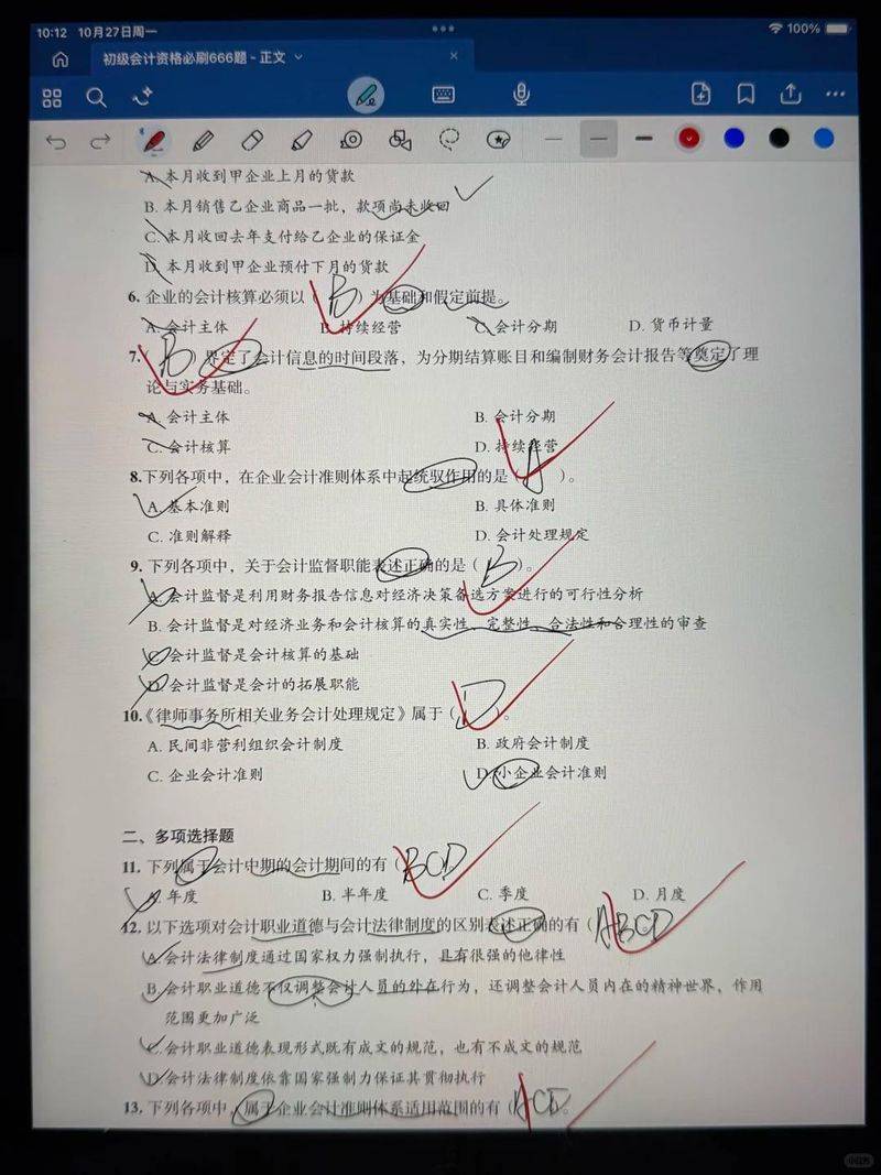 Accounting examination experience