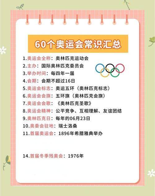 奥运会知识问答材料