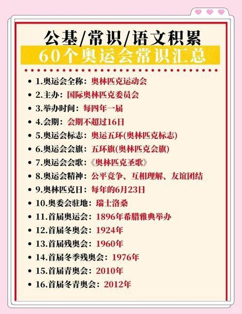 奥运会知识问答材料