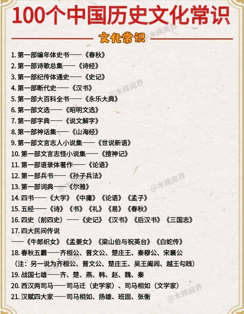 中国历史文化常识