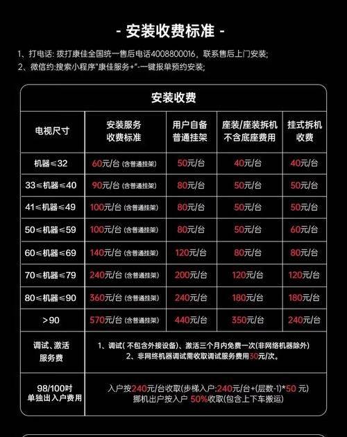 康佳电视上门维修费用