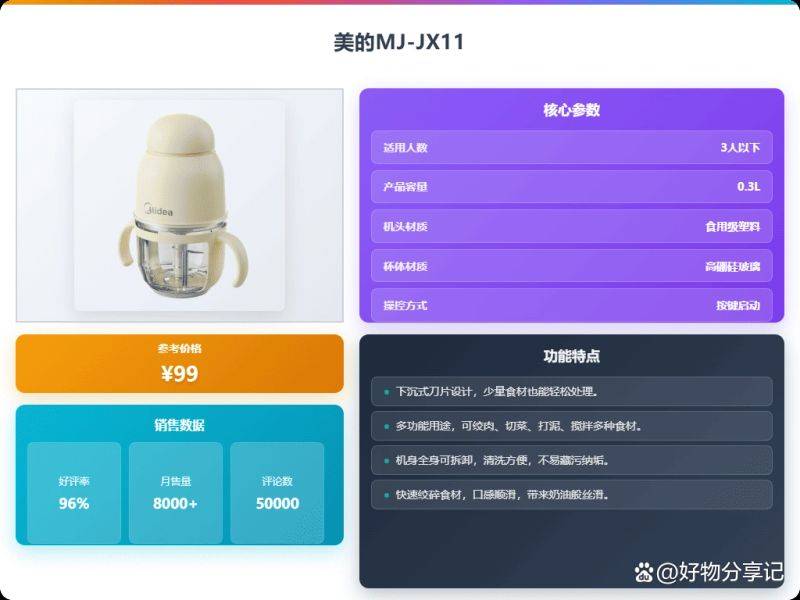 快易好多功能食品料理机多少钱