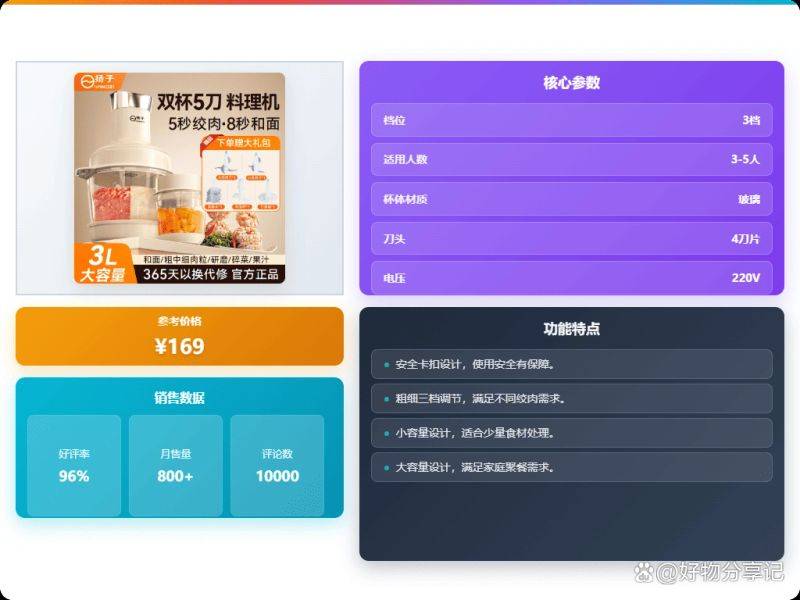 快易好多功能食品料理机多少钱