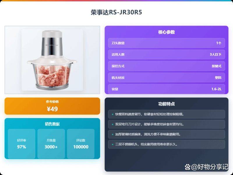 快易好多功能食品料理机多少钱