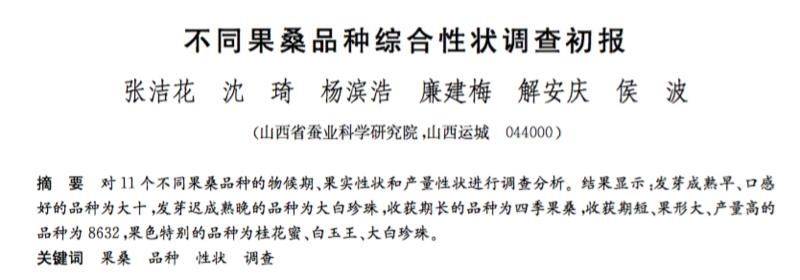 桑树种植技术要点