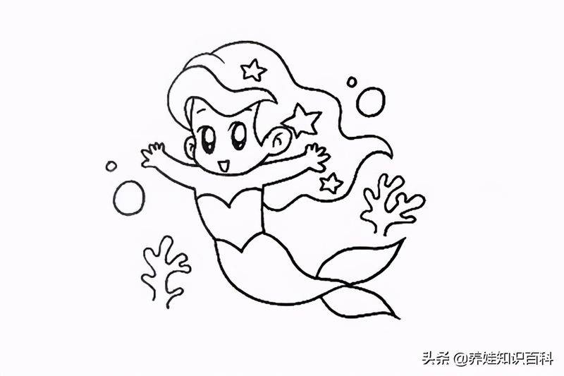 美人鱼简笔画步骤