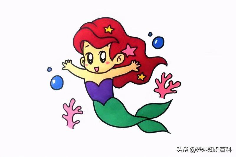美人鱼简笔画步骤
