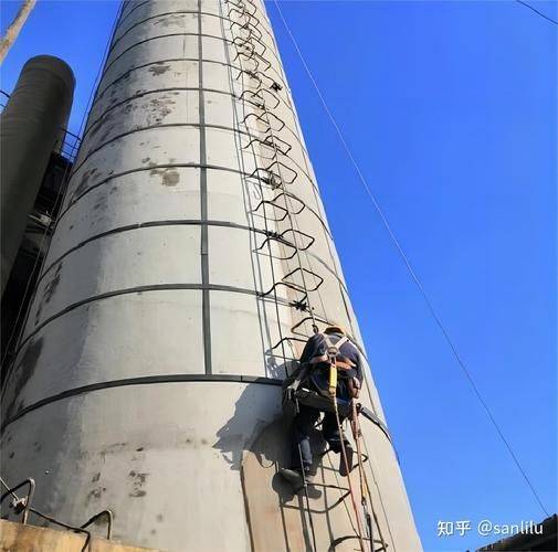 Steel structure reinforced chimney inspection maintenance unit